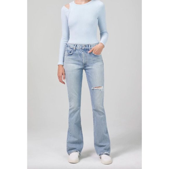 Citizens of Humanity Emmanuelle Low Rise Boot Flare Jeans in Celestine Size 29